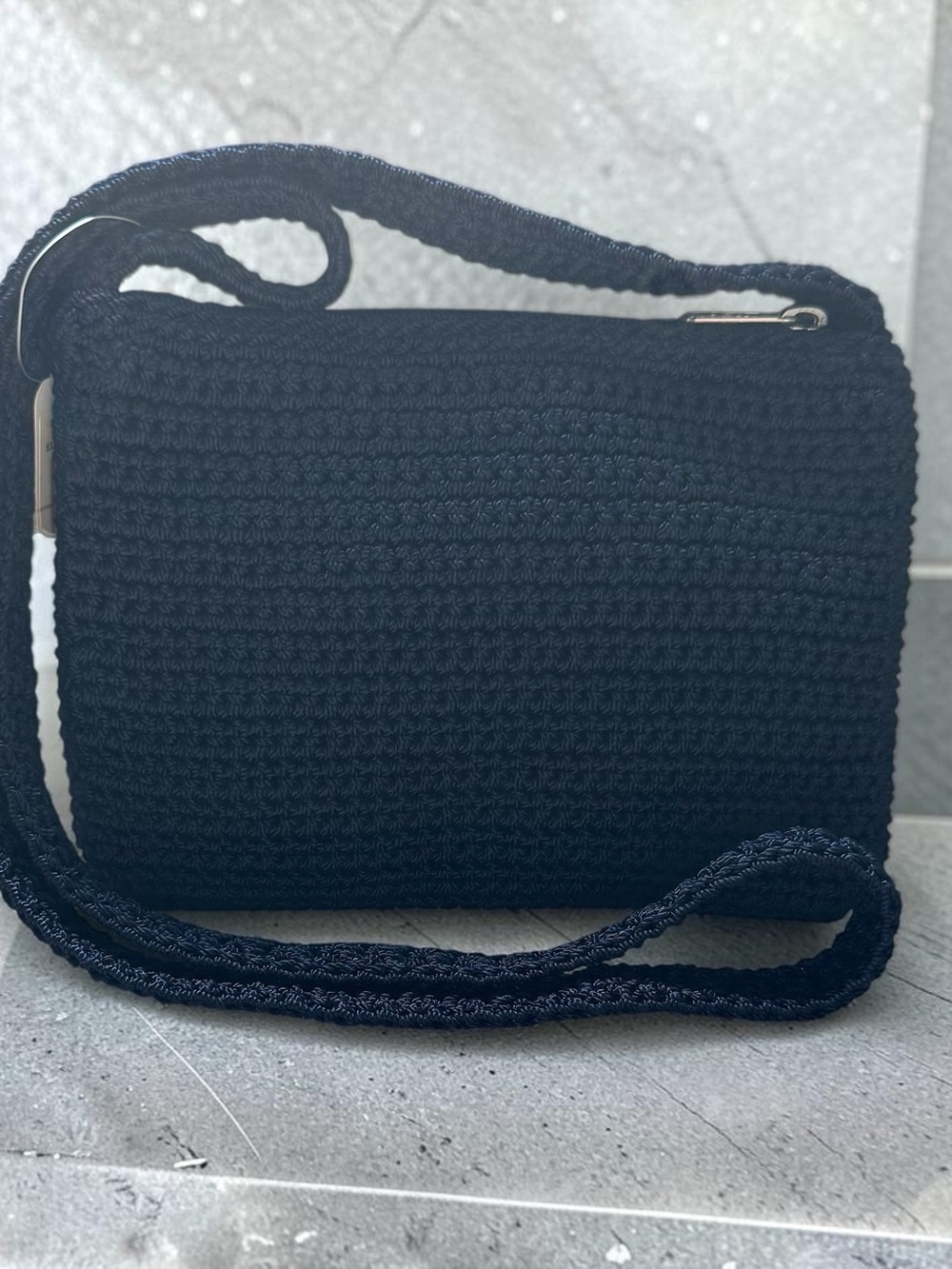The Sak Navy Crochet Crossbody Bag NWT - Picture 2 of 7